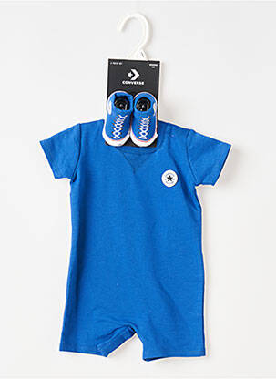 Combishort col rond bleu CONVERSE enfant