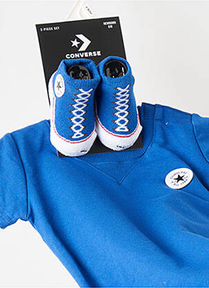 Combishort col rond bleu CONVERSE enfant