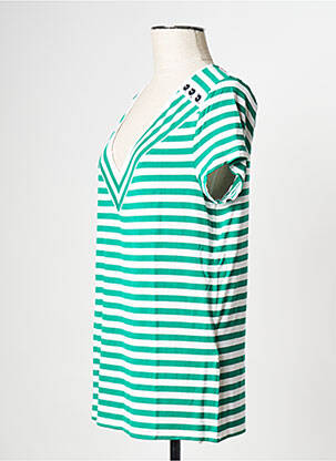 T-shirt col v vert BREAL femme