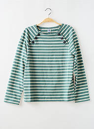 Pull col rond vert PETIT BATEAU femme