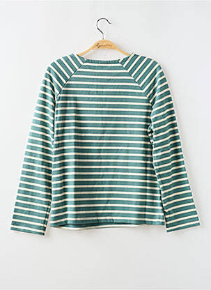 Pull col rond vert PETIT BATEAU femme