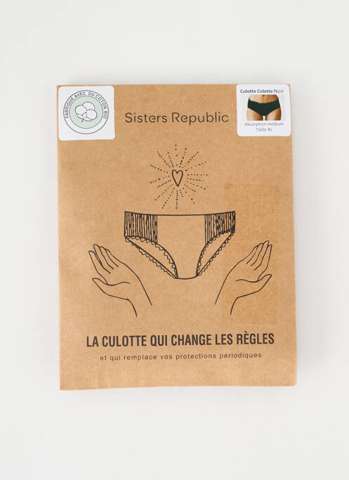 Culotte menstruelle noir SISTERS REPUBLIC femme