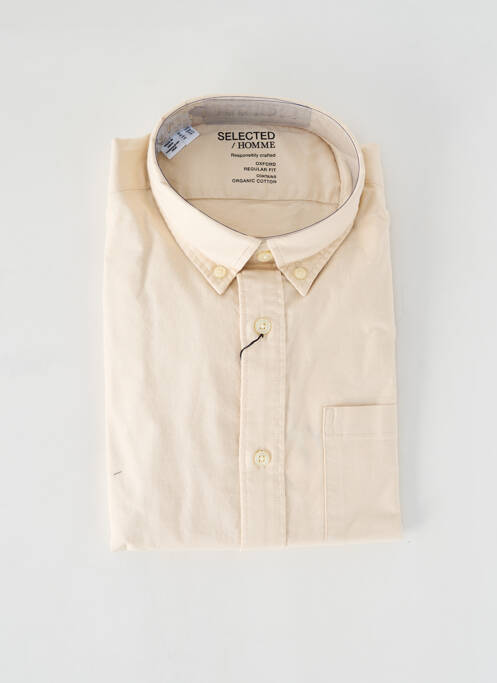 Chemise manches longues beige SELECTED pour homme