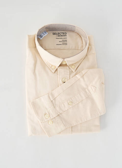 Chemise manches longues beige SELECTED homme