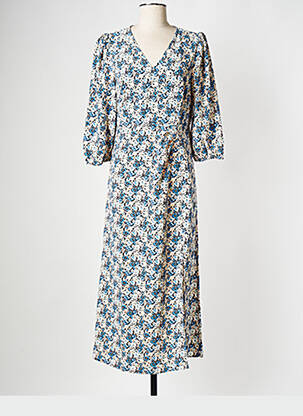 Robe courte col v bleu BONOBO femme