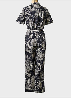 Combi-pantalon col v bleu LA FEE MARABOUTEE femme
