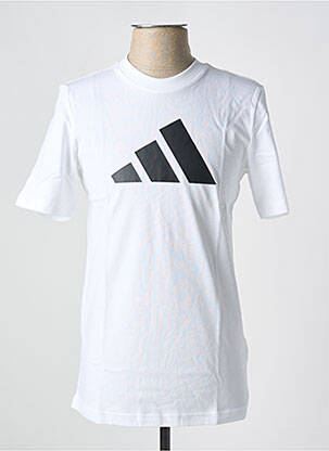 T-shirt col rond blanc ADIDAS homme