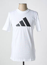 T-shirt col rond blanc ADIDAS homme