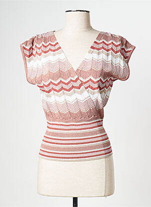 Pull col v rose MORGAN femme