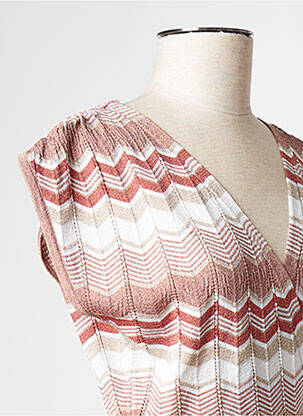 Pull col v rose MORGAN femme
