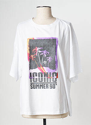 T-shirt col rond blanc SUNCOO femme