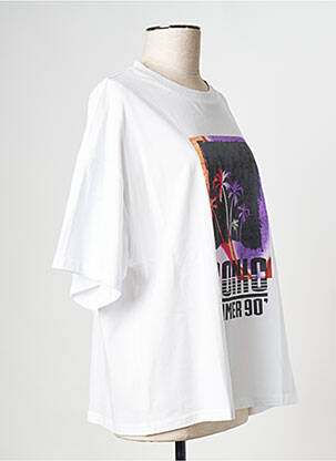 T-shirt col rond blanc SUNCOO femme
