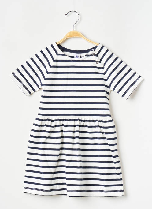 Robe mi-longue blanc PETIT BATEAU pour fille