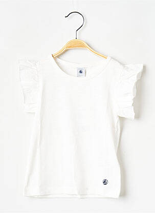 T-shirt col rond blanc PETIT BATEAU fille