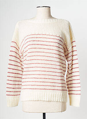 Pull col rond blanc EKYOG femme