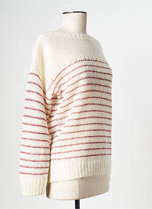 Pull col rond blanc EKYOG femme