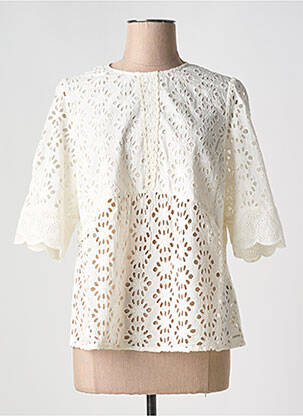 Top col rond blanc IKKS femme
