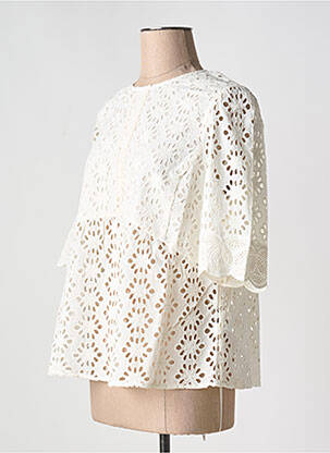 Top col rond blanc IKKS femme