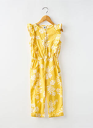 Combi-pantalon col rond jaune PETIT BATEAU fille