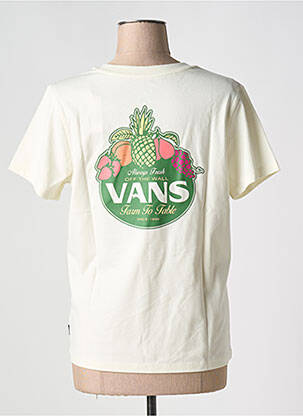 T-shirt col rond blanc VANS femme
