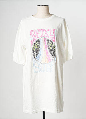 T-shirt col rond blanc ROXY femme