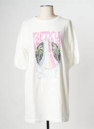 T-shirt col rond blanc ROXY femme