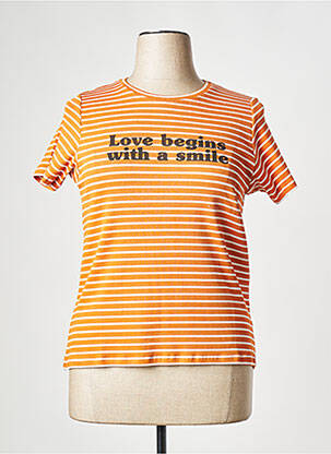 T-shirt col rond orange LA FEE MARABOUTEE femme