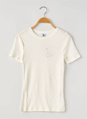 T-shirt col rond blanc PETIT BATEAU femme