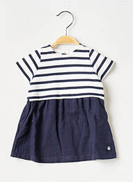 Robe mi-longue col rond blanc PETIT BATEAU fille
