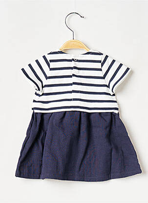 Robe mi-longue col rond blanc PETIT BATEAU fille