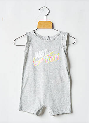 Combishort col rond gris NIKE fille