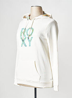 Sweat-shirt à capuche col rond blanc ROXY femme