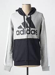 Sweat-shirt à capuche gris ADIDAS pour homme seconde vue