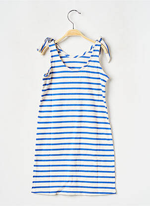 Robe mi-longue col rond bleu ARSENE ET LES PIPELETTES fille