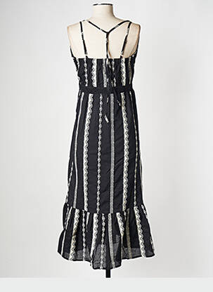 Robe mi-longue col rond noir SUNCOO femme