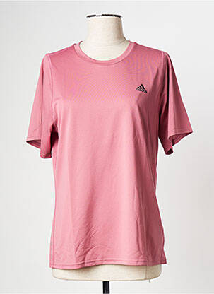 T-shirt col rond rose ADIDAS femme