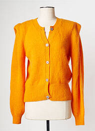 Gilet manches longues orange LEON & HARPER femme