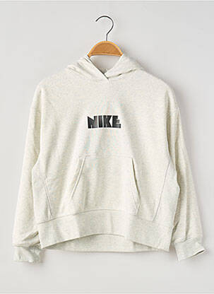 Sweat-shirt à capuche col rond blanc NIKE enfant