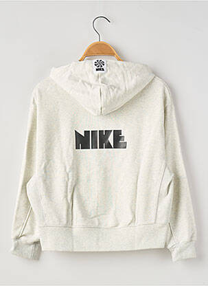 Sweat-shirt à capuche col rond blanc NIKE enfant