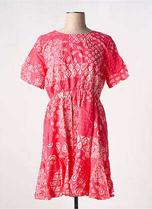 Robe courte col rond rose GRACE & MILA femme