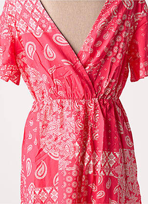 Robe courte col rond rose GRACE & MILA femme