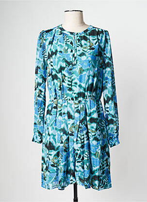 Robe courte col rond vert SEE U SOON femme