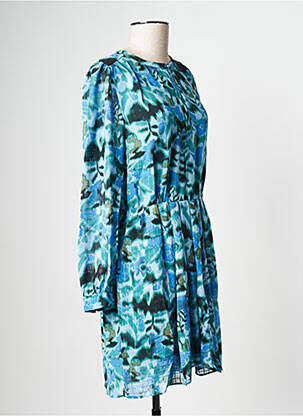 Robe courte col rond vert SEE U SOON femme