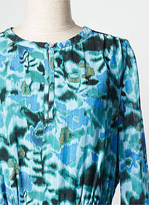 Robe courte col rond vert SEE U SOON femme