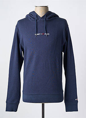 Sweat-shirt à capuche col rond bleu TOMMY HILFIGER homme