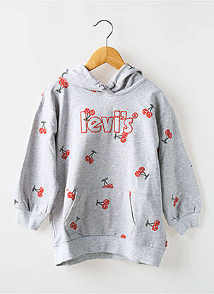 Sweat-shirt à capuche gris LEVI'S fille