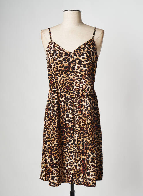 Robe courte marron PIECES pour femme