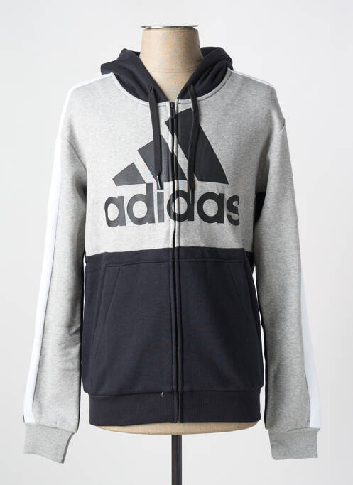 Sweat-shirt à capuche gris ADIDAS pour homme
