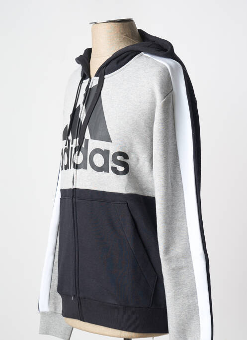 Sweat-shirt à capuche gris ADIDAS homme