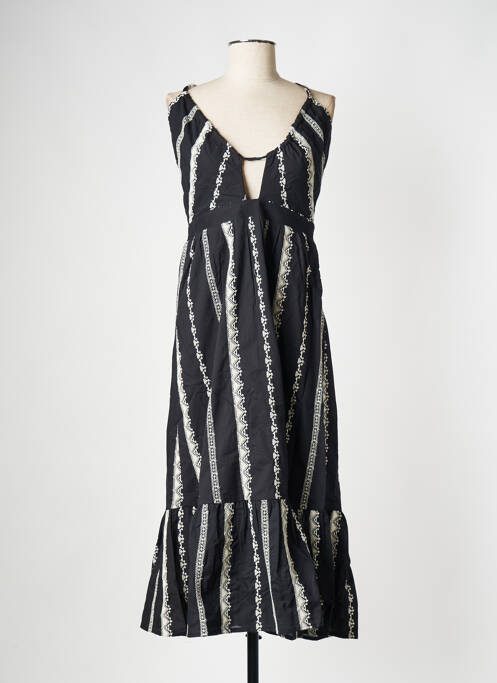 Robe mi-longue noir SUNCOO pour femme